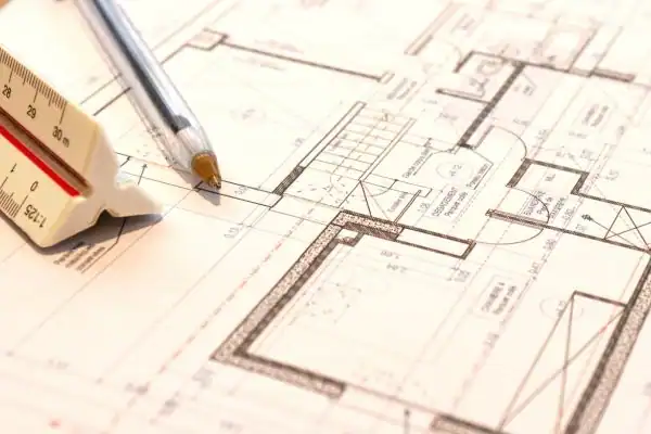 Image of architect Leyland drawings